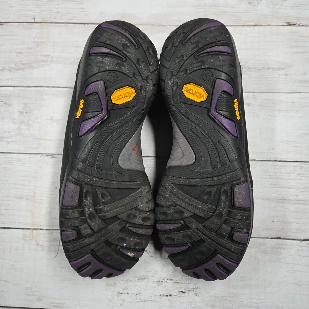 Dansko Paisley Walking Shoes Women 39 Black Nubuck Leather Vibram Sole Damaged